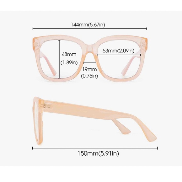 JIM HALO Oversized Square Computer Glasses Blue Light Blocker Glasses - Picture 9 of 10